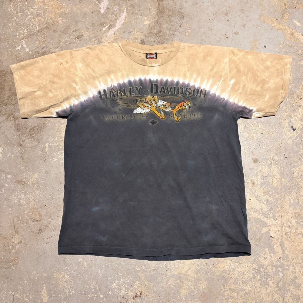 Vintage 2004 Harley Davidson Shirt Mens L Tie Dye Eagle Elkridge Maryland Biker